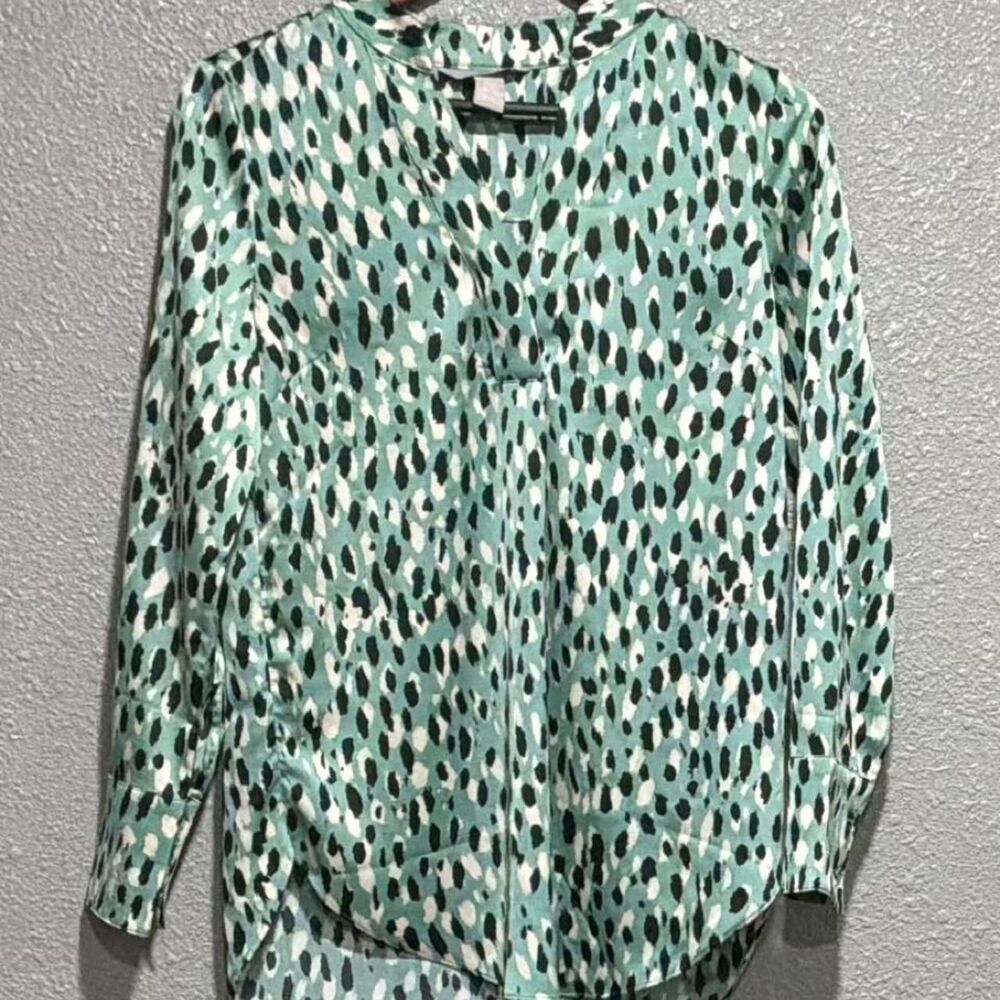 H-m Women's Green and Blue Blouse